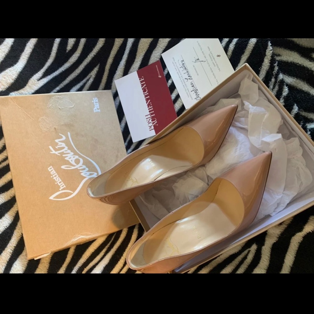 Christian Louboutin (Red Bottoms) So Kate 120 Patent Nude Size 40 - Picture 5 of 9